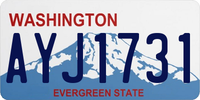 WA license plate AYJ1731