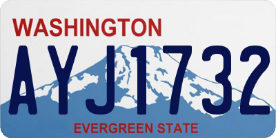 WA license plate AYJ1732