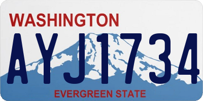 WA license plate AYJ1734
