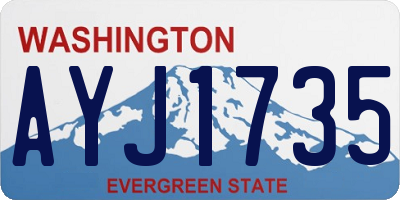 WA license plate AYJ1735