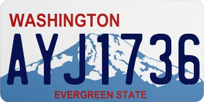 WA license plate AYJ1736