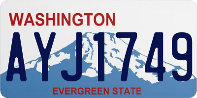 WA license plate AYJ1749