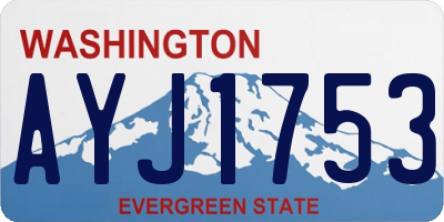 WA license plate AYJ1753