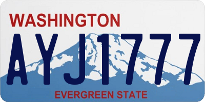 WA license plate AYJ1777