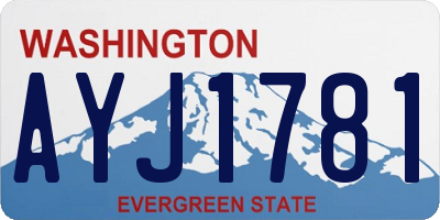 WA license plate AYJ1781