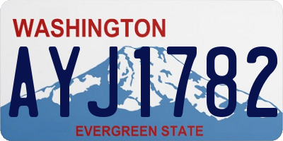 WA license plate AYJ1782