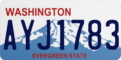 WA license plate AYJ1783