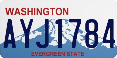 WA license plate AYJ1784