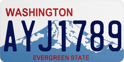 WA license plate AYJ1789