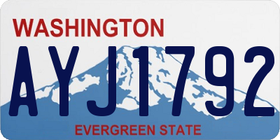 WA license plate AYJ1792