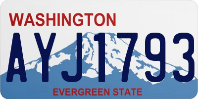 WA license plate AYJ1793