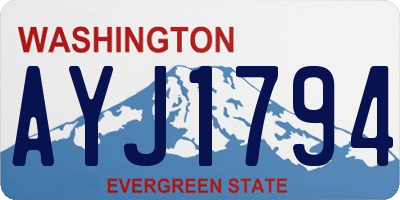 WA license plate AYJ1794