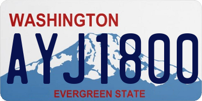 WA license plate AYJ1800