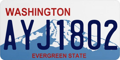 WA license plate AYJ1802