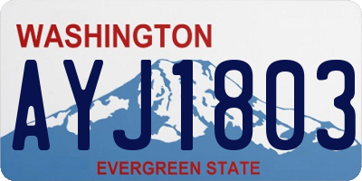 WA license plate AYJ1803
