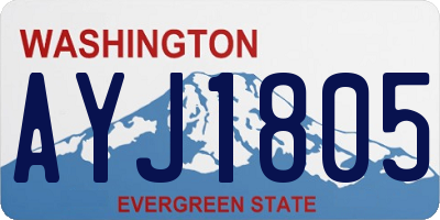 WA license plate AYJ1805
