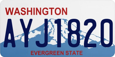 WA license plate AYJ1820