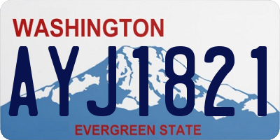 WA license plate AYJ1821