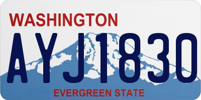 WA license plate AYJ1830