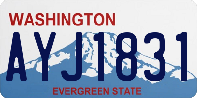 WA license plate AYJ1831
