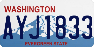 WA license plate AYJ1833