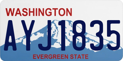 WA license plate AYJ1835