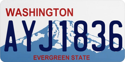 WA license plate AYJ1836