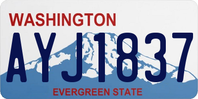 WA license plate AYJ1837