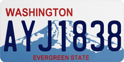 WA license plate AYJ1838