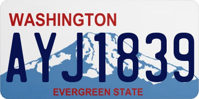WA license plate AYJ1839