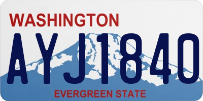 WA license plate AYJ1840