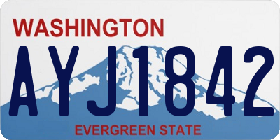 WA license plate AYJ1842