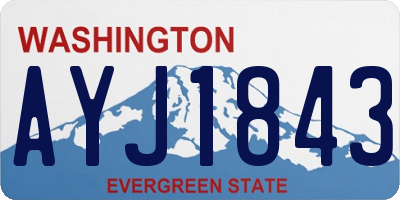 WA license plate AYJ1843