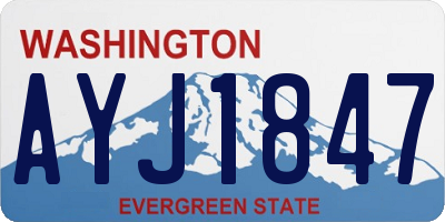 WA license plate AYJ1847
