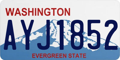 WA license plate AYJ1852