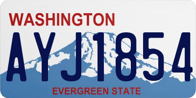 WA license plate AYJ1854