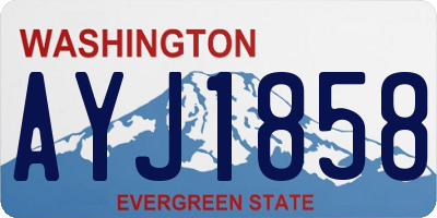 WA license plate AYJ1858