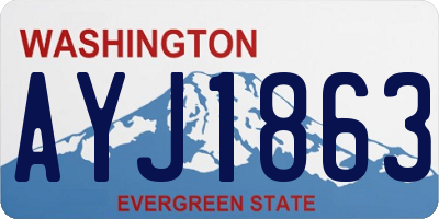 WA license plate AYJ1863