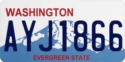 WA license plate AYJ1866