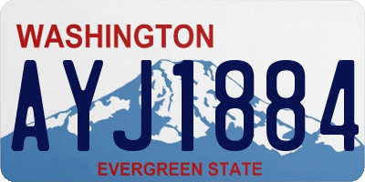 WA license plate AYJ1884