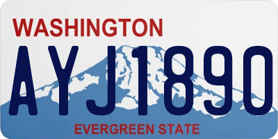 WA license plate AYJ1890