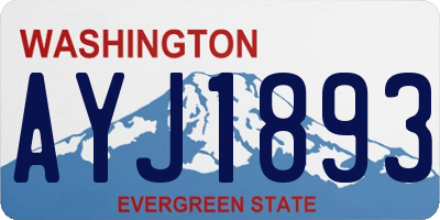 WA license plate AYJ1893
