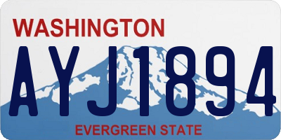 WA license plate AYJ1894