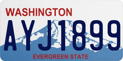 WA license plate AYJ1899