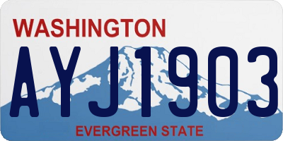 WA license plate AYJ1903