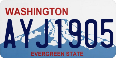 WA license plate AYJ1905