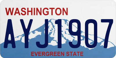 WA license plate AYJ1907