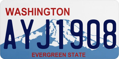 WA license plate AYJ1908