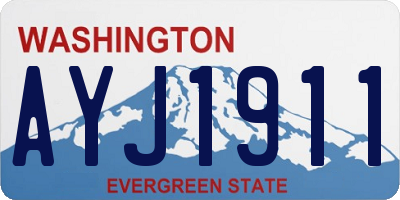 WA license plate AYJ1911