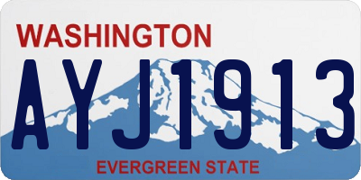 WA license plate AYJ1913